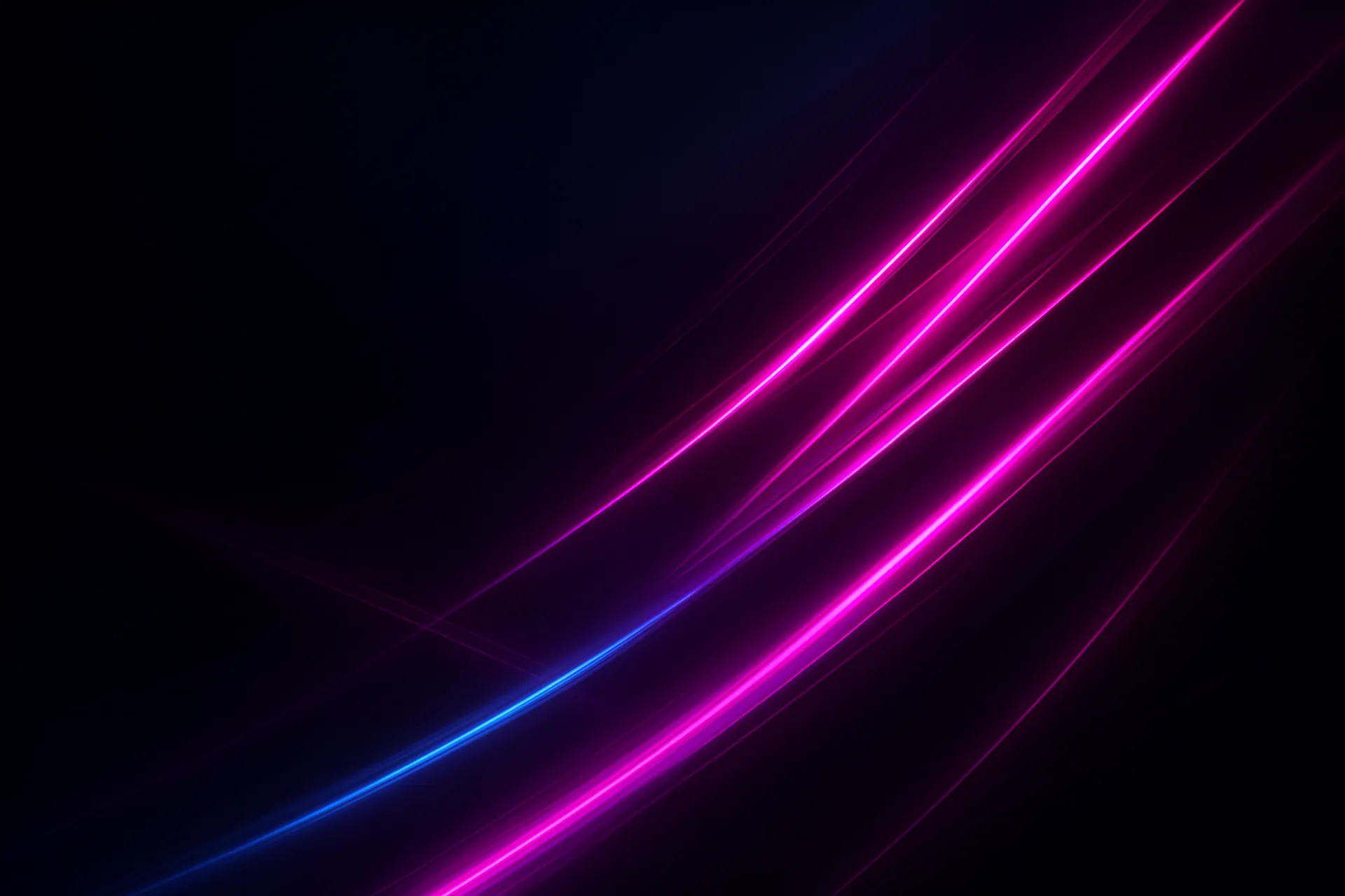 Magenta and blue diagonal light beams on a dark background